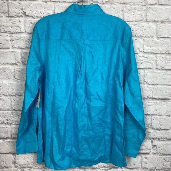 NWT David N. 100% Linen Button Down Shirt Size M - Picture 3 of 7